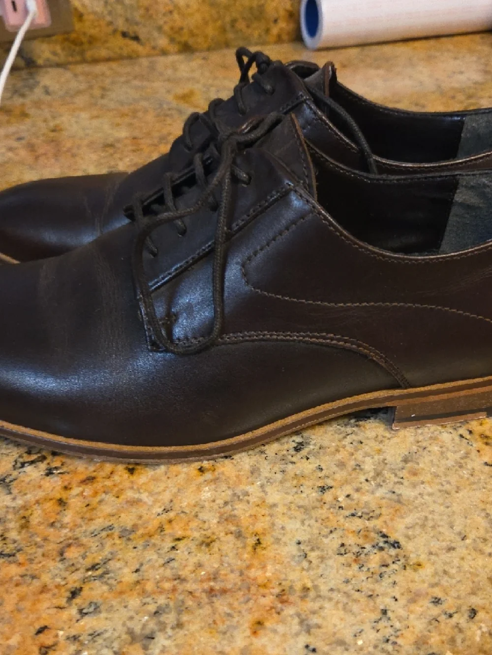 ASOS Dark Brown Leather Derby Shoes Size 8